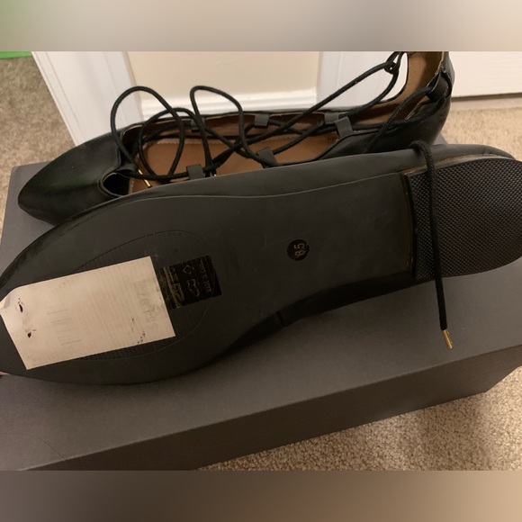 New Black Lace Up Flats - Picture 4 of 5